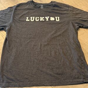 Lucky Brand Charcoal Tee with White Print